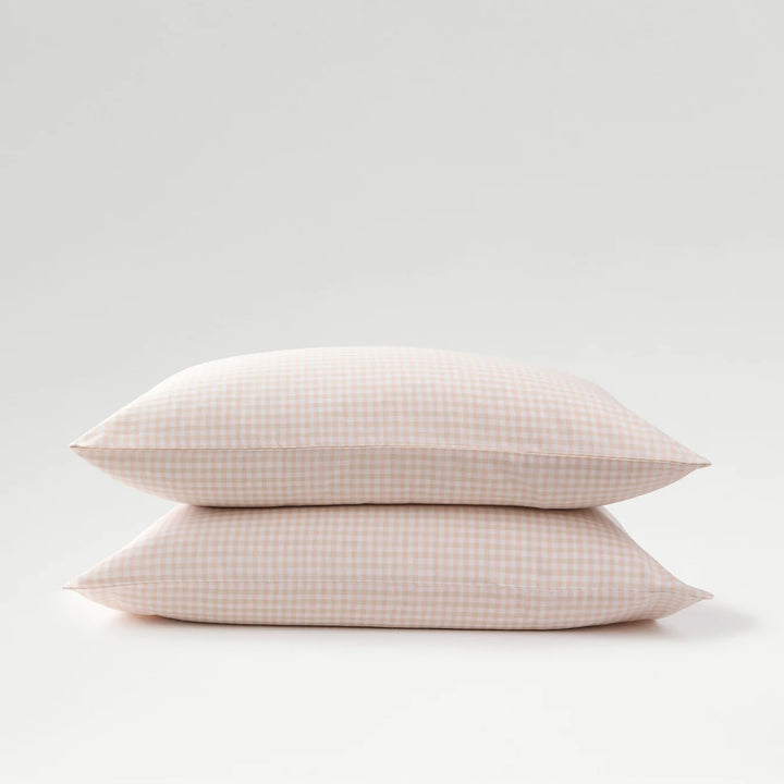 Christy Gingham Yarn Dye Standard Pillowcase Pair in Pink