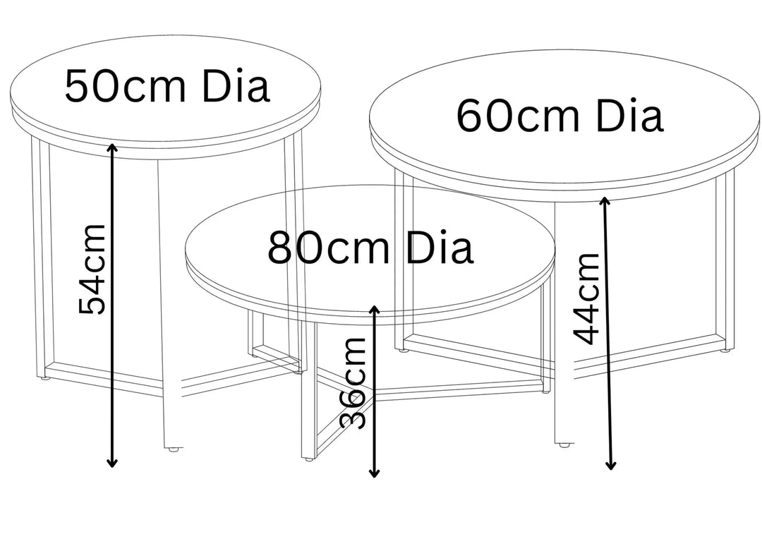 Romano 3pc White Ceramic Coffee Table Set Torelli