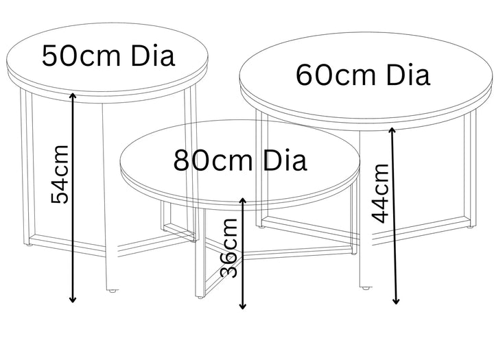 Romano 3pc White Ceramic Coffee Table Set Torelli