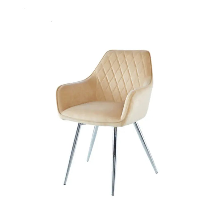 Quinn Dining Chair In Champagne Velvet With Chrome Legs Lina Home