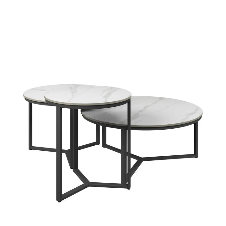 Romano 3pc White Ceramic Coffee Table Set Torelli