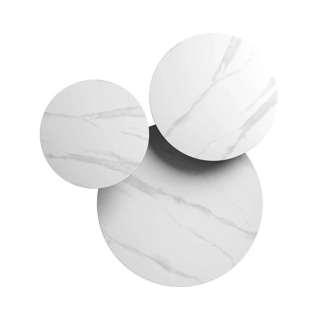 Romano 3pc White Ceramic Coffee Table Set Torelli