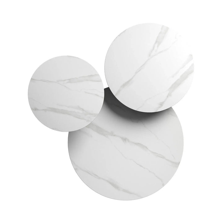 Romano 3pc White Ceramic Coffee Table Set Torelli