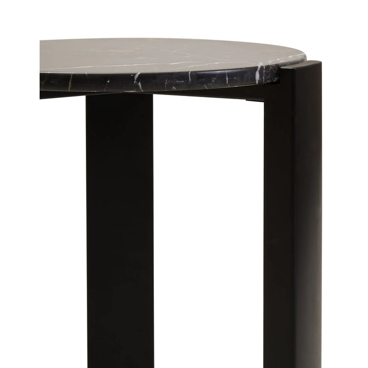 Ravello Black Marble Top Round Side Table  Nicholas John Interiors