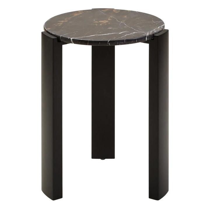 Ravello Black Marble Top Round Side Table  Nicholas John Interiors