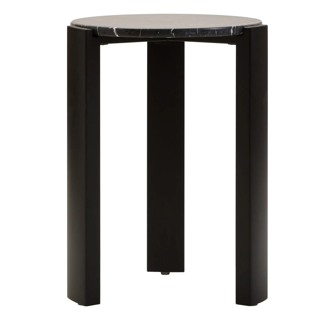Ravello Black Marble Top Round Side Table  Nicholas John Interiors