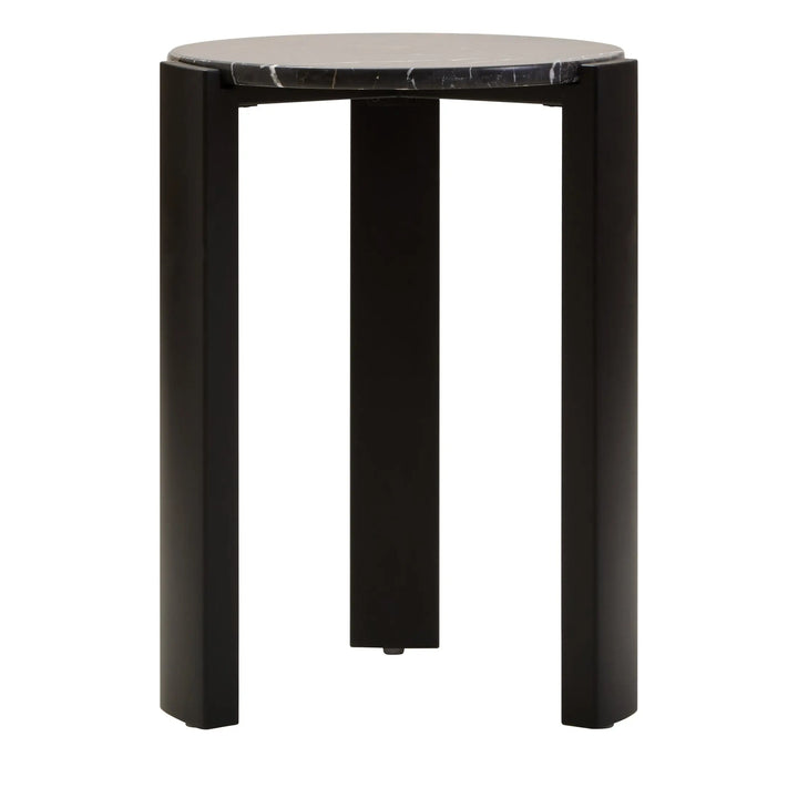 Ravello Black Marble Top Round Side Table  Nicholas John Interiors