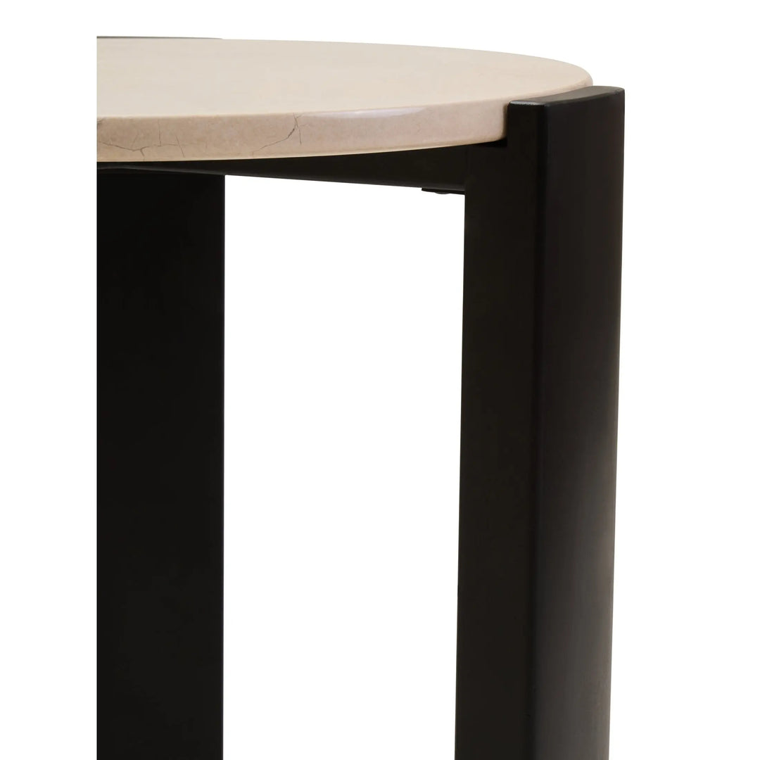 Ravello Cream Marble Top Round Side Table  Nicholas John Interiors