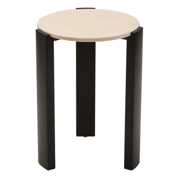 Ravello Cream Marble Top Round Side Table  Nicholas John Interiors