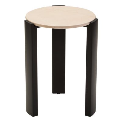 Ravello Cream Marble Top Round Side Table  Nicholas John Interiors