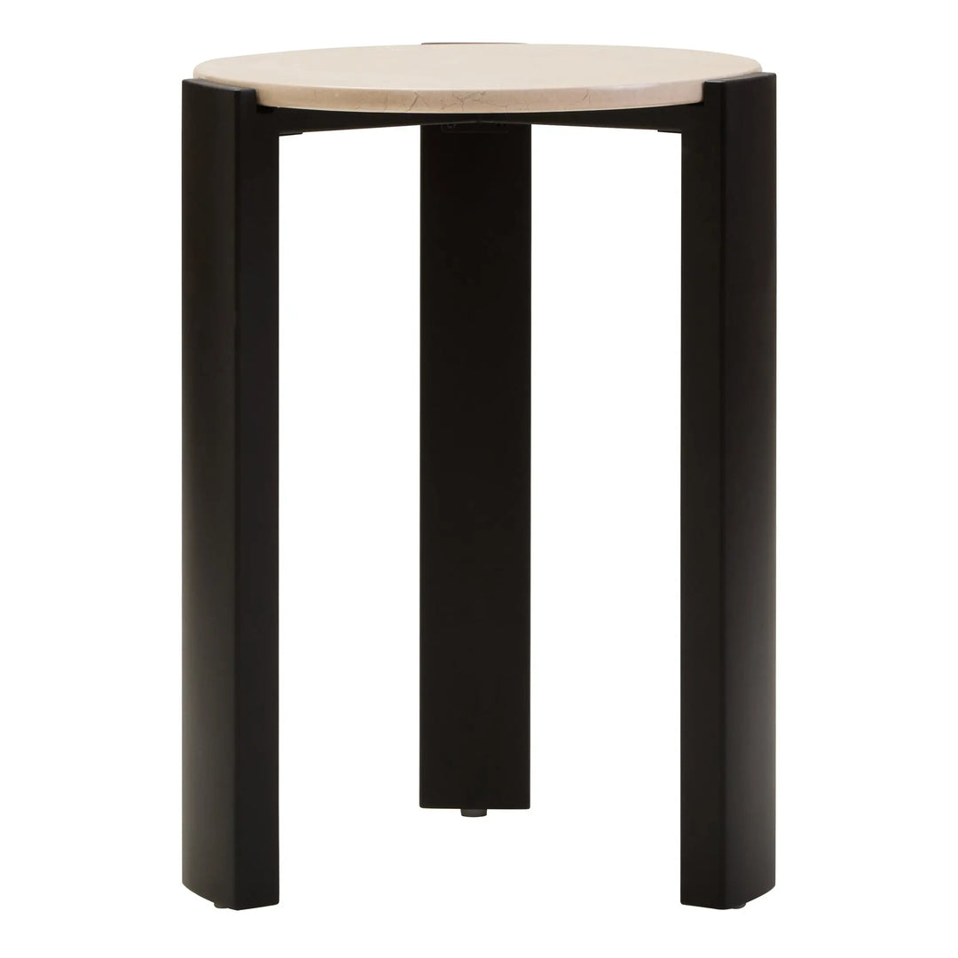 Ravello Cream Marble Top Round Side Table  Nicholas John Interiors