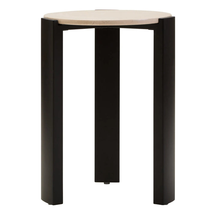 Ravello Cream Marble Top Round Side Table  Nicholas John Interiors