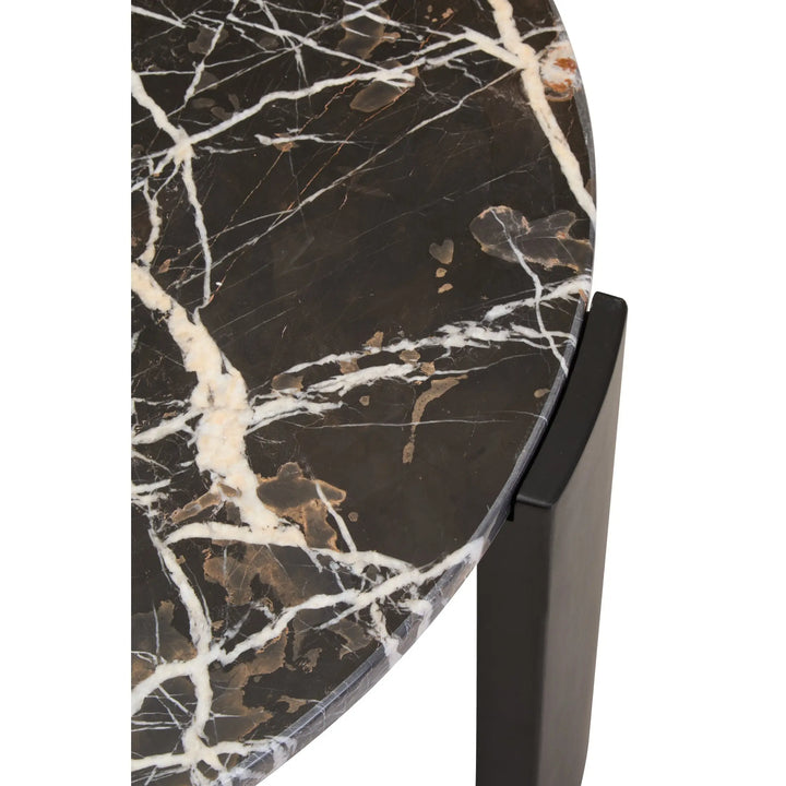 Ravello Round Black Marble Top Large Coffee Table  Nicholas John Interiors