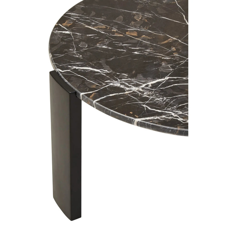 Ravello Round Black Marble Top Large Coffee Table  Nicholas John Interiors