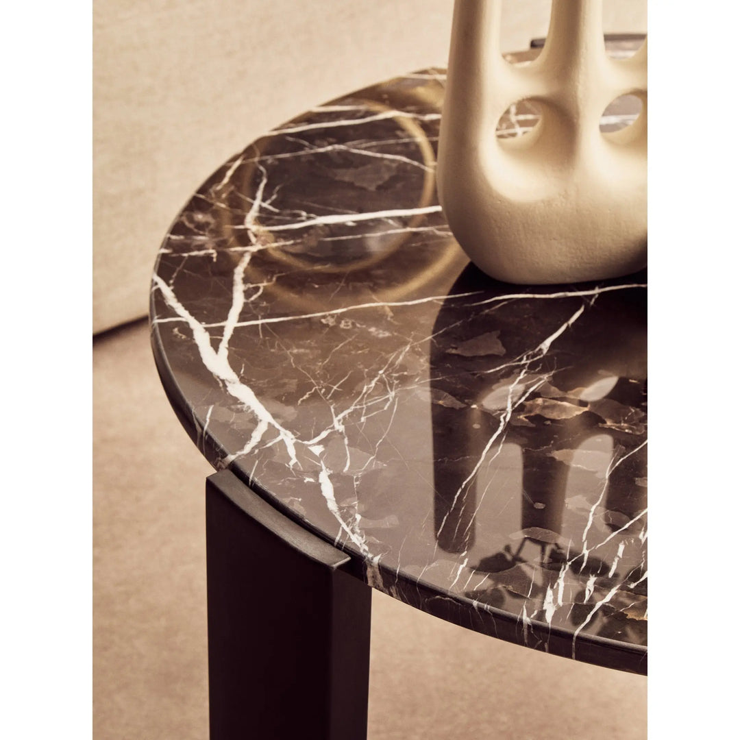 Ravello Round Black Marble Top Large Coffee Table  Nicholas John Interiors