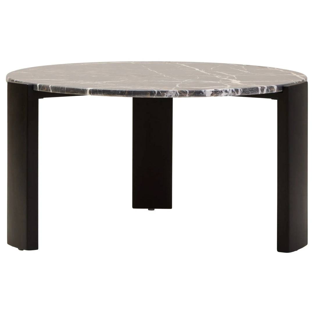 Ravello Round Black Marble Top Large Coffee Table  Nicholas John Interiors