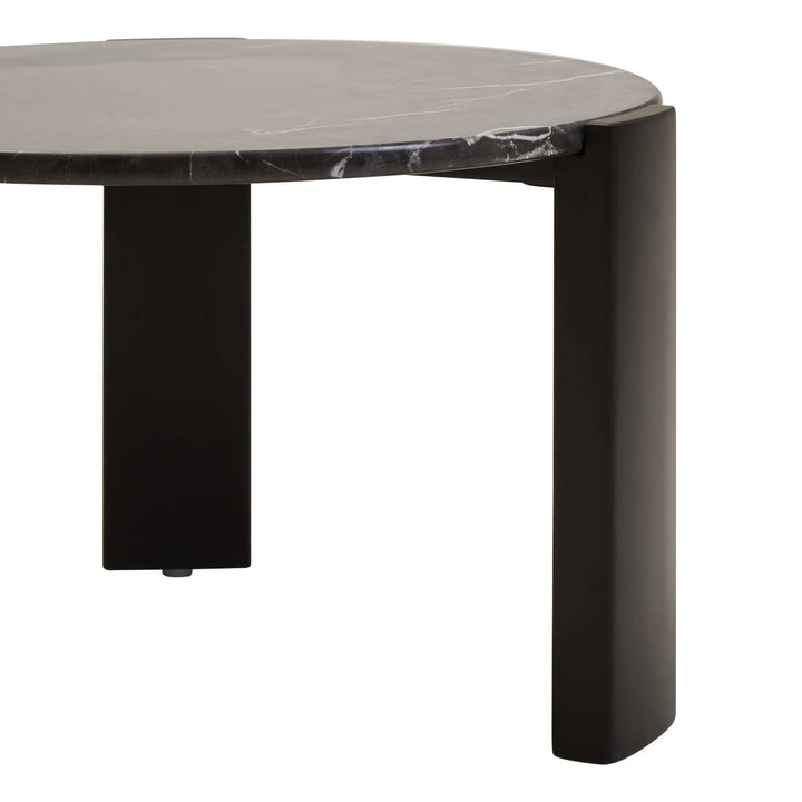 Ravello Round Black Marble Top Small Coffee Table  Nicholas John Interiors