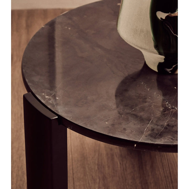 Ravello Round Black Marble Top Small Coffee Table  Nicholas John Interiors