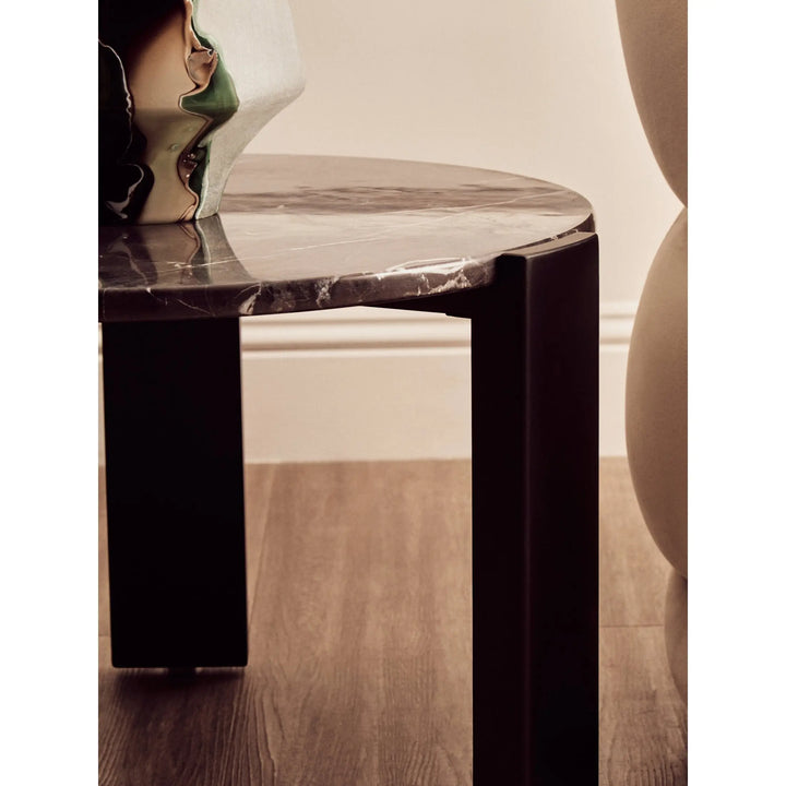 Ravello Round Black Marble Top Small Coffee Table  Nicholas John Interiors