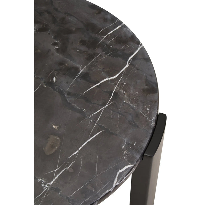 Ravello Round Black Marble Top Small Coffee Table  Nicholas John Interiors