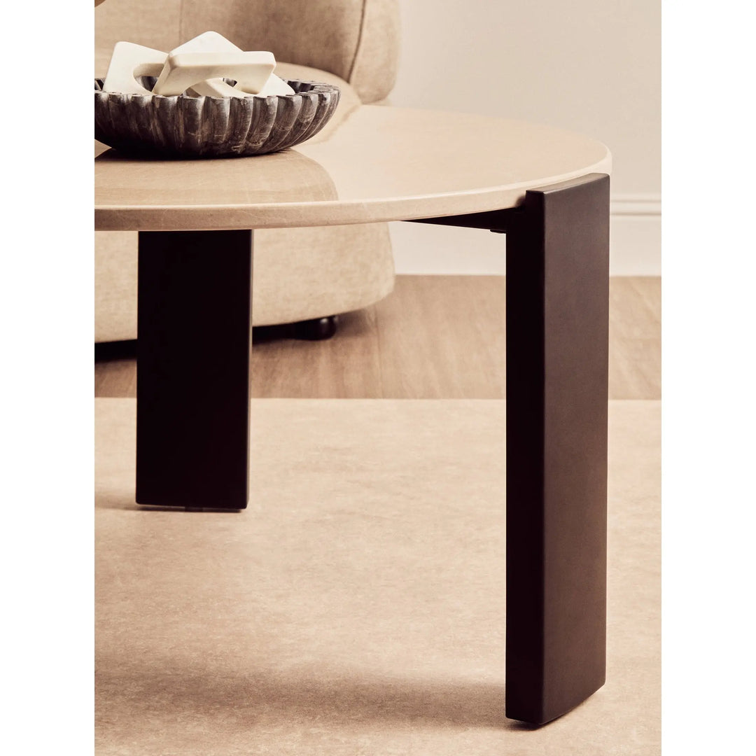 Ravello Round Cream Marble Top Large Coffee Table  Nicholas John Interiors