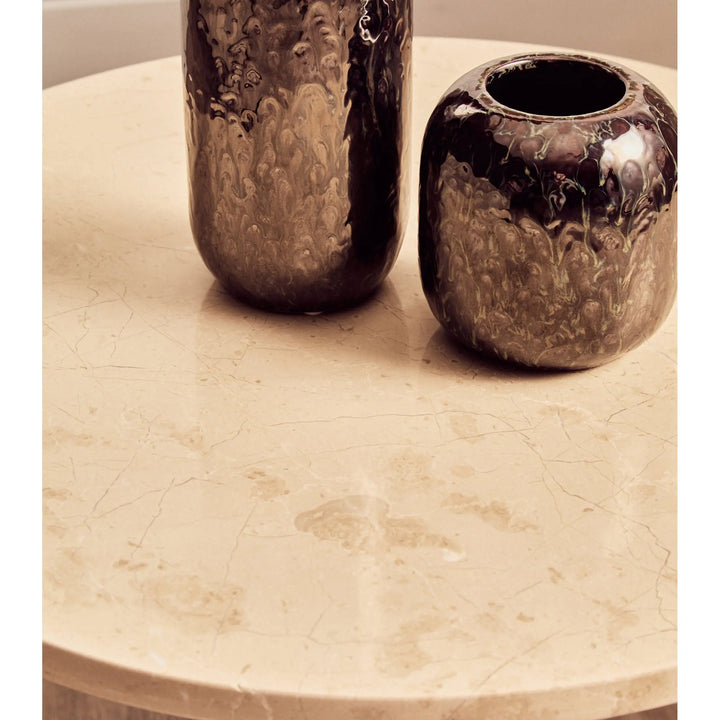 Ravello Round Cream Marble Top Small Coffee Table  Nicholas John Interiors