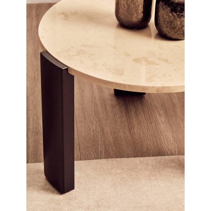 Ravello Round Cream Marble Top Small Coffee Table  Nicholas John Interiors