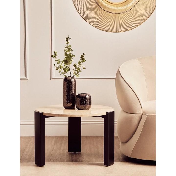 Ravello Round Cream Marble Top Small Coffee Table  Nicholas John Interiors