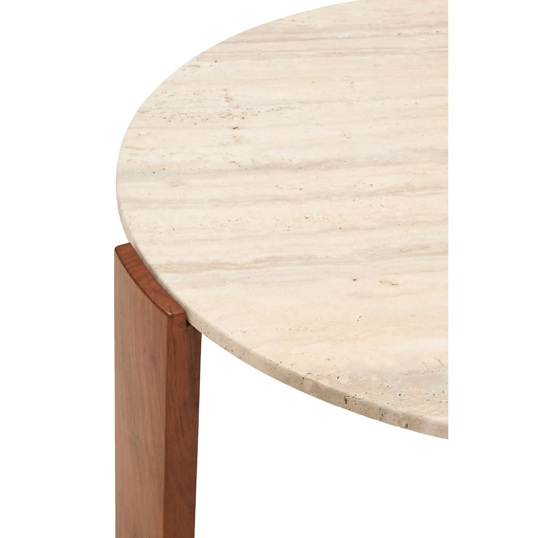 Ravello Round Travertine Top Large Coffee Table  Nicholas John Interiors