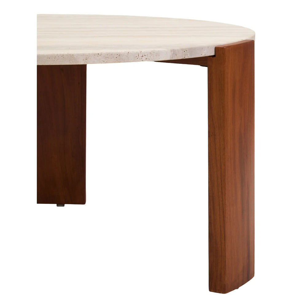 Ravello Round Travertine Top Large Coffee Table  Nicholas John Interiors