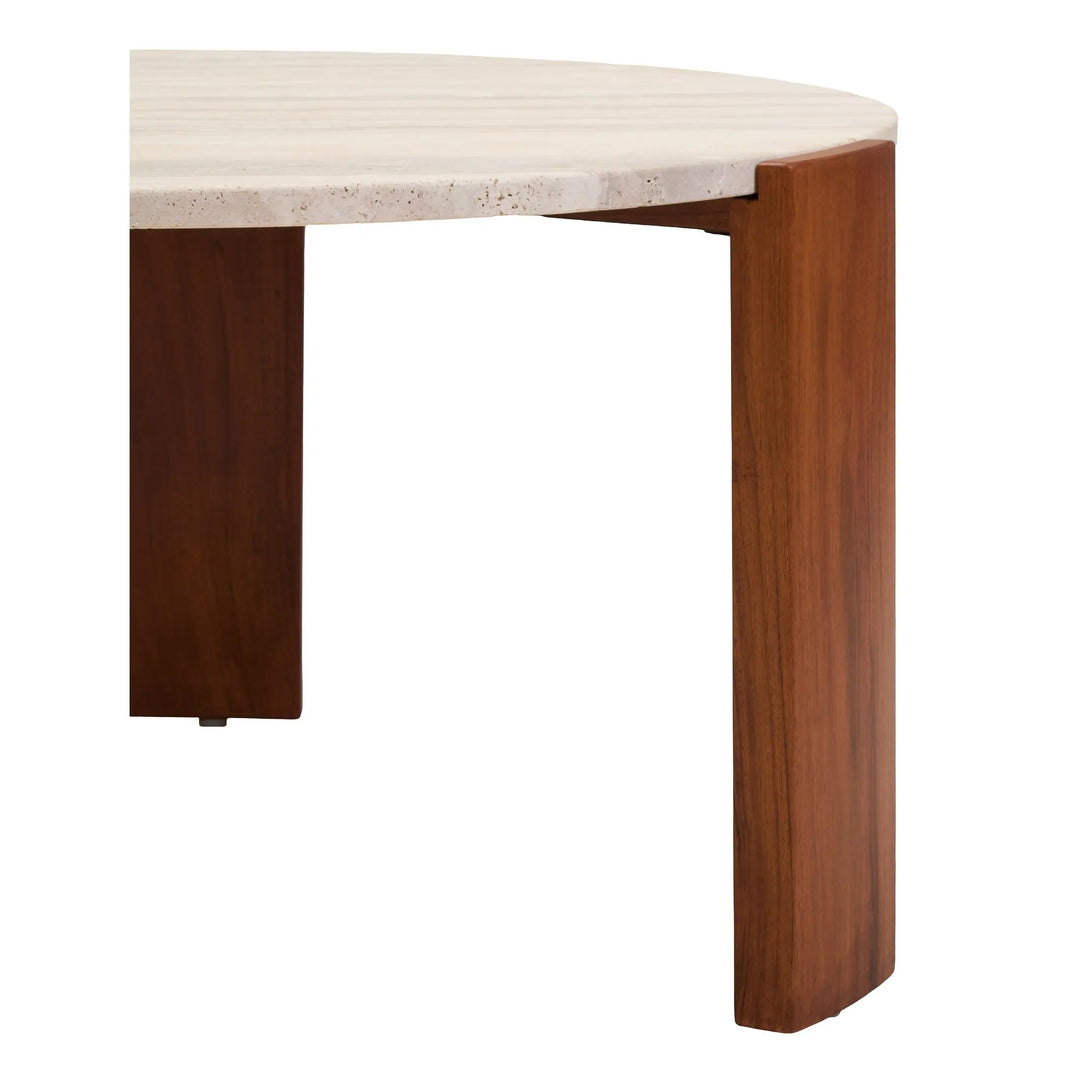 Ravello Round Travertine Top Large Coffee Table  Nicholas John Interiors