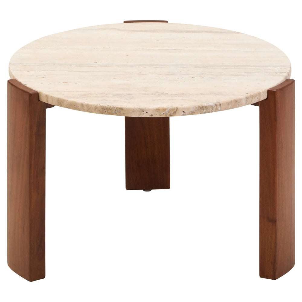 Ravello Round Travertine Top Small Coffee Table  Nicholas John Interiors