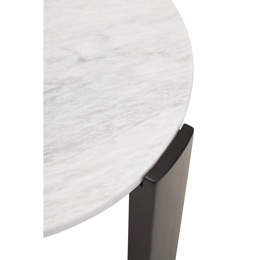 Ravello Round White Marble Top Small Coffee Table  Nicholas John Interiors