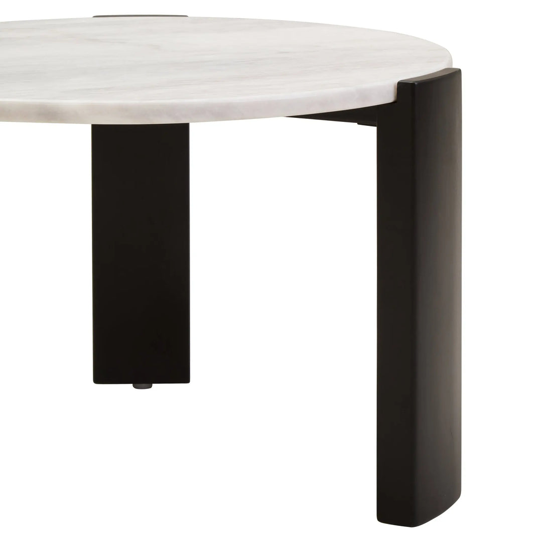 Ravello Round White Marble Top Small Coffee Table  Nicholas John Interiors