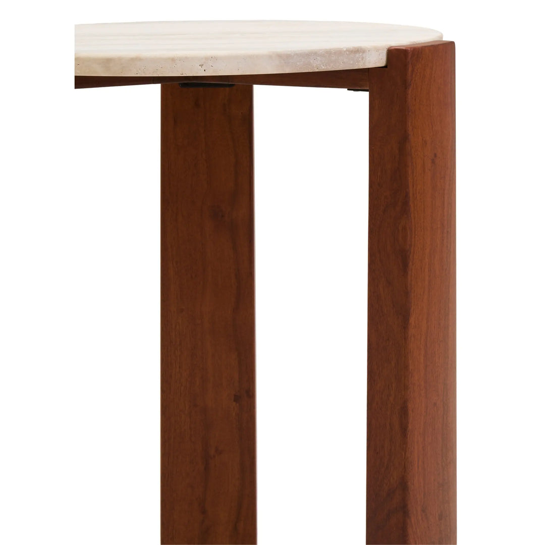 Ravello Travertine Top Round Side Table  Nicholas John Interiors