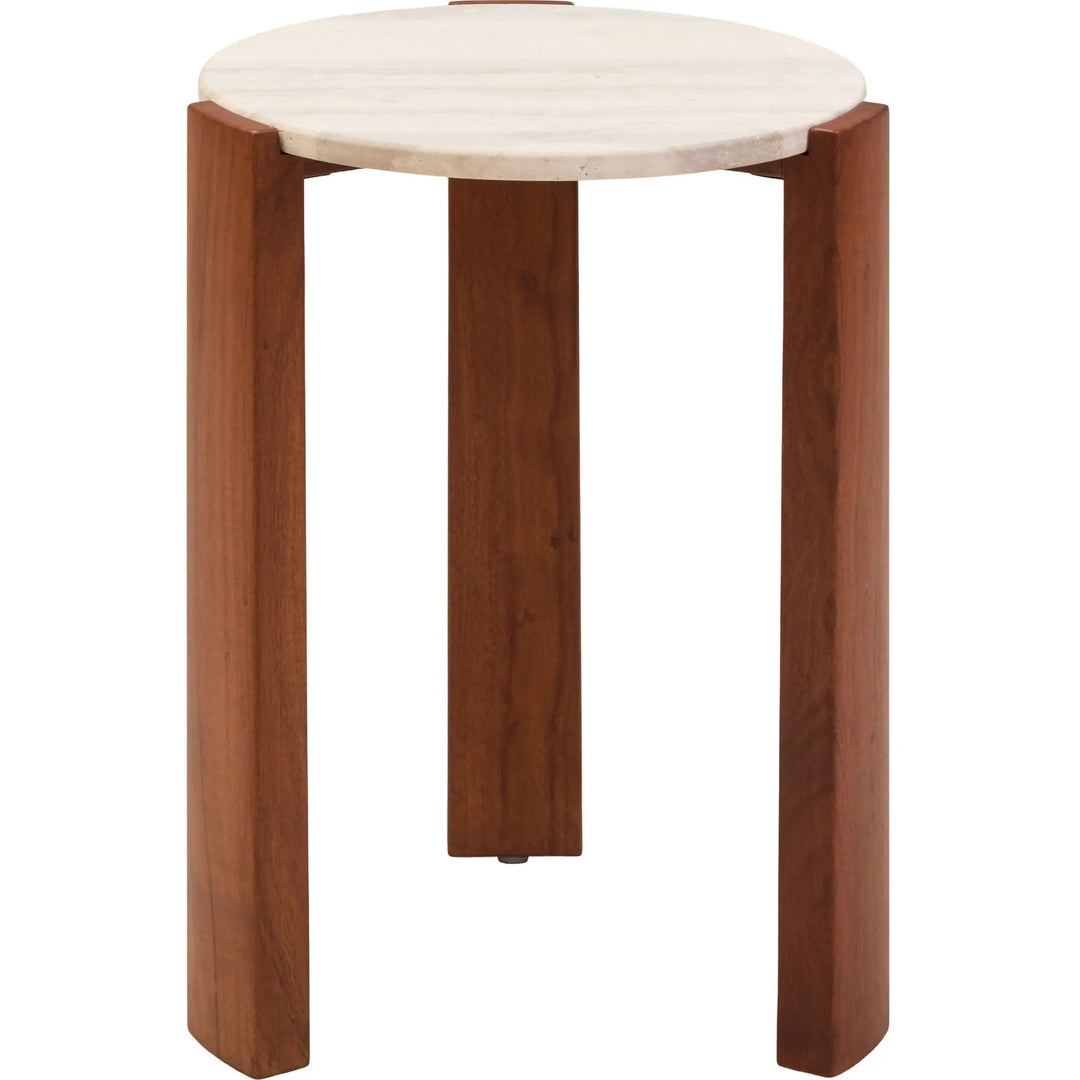 Ravello Travertine Top Round Side Table  Nicholas John Interiors