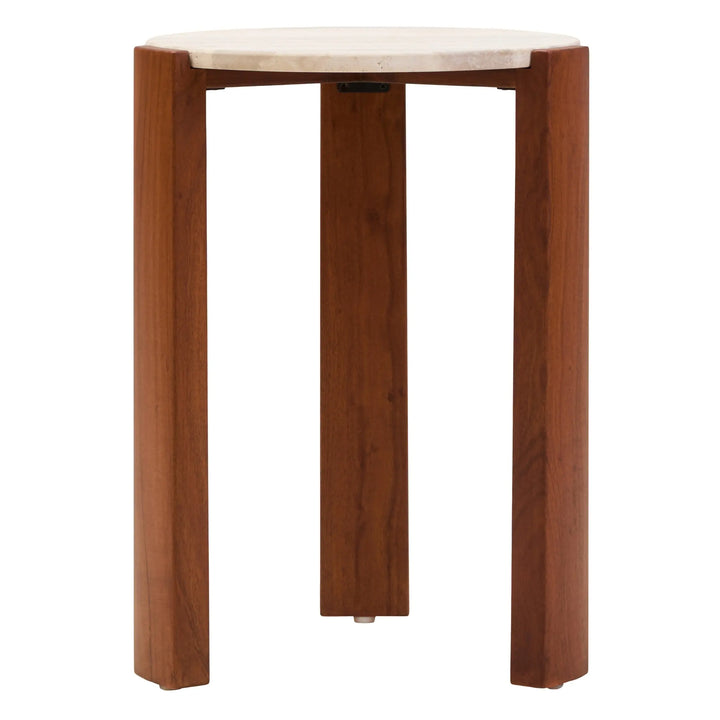 Ravello Travertine Top Round Side Table  Nicholas John Interiors