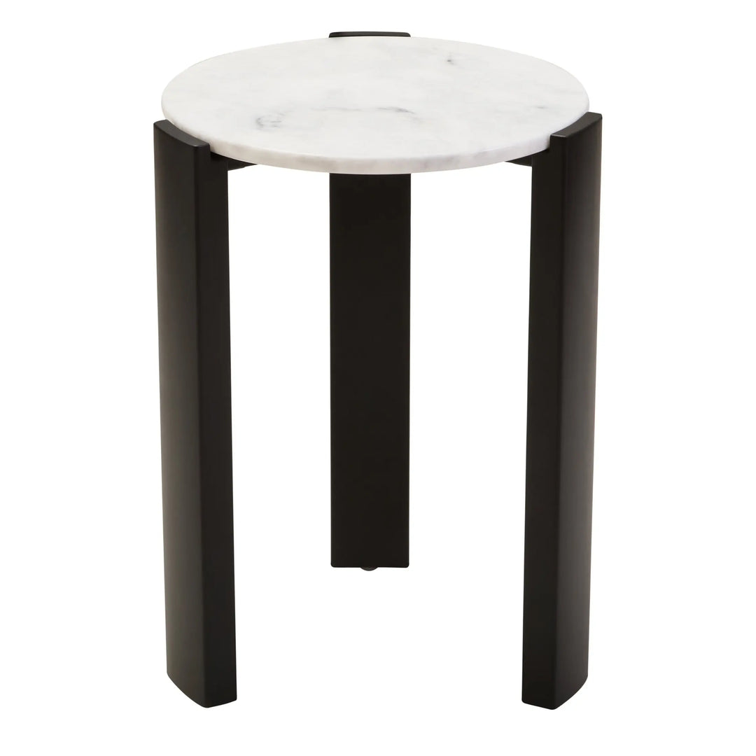 Ravello White Marble Top Round Side Table  Nicholas John Interiors