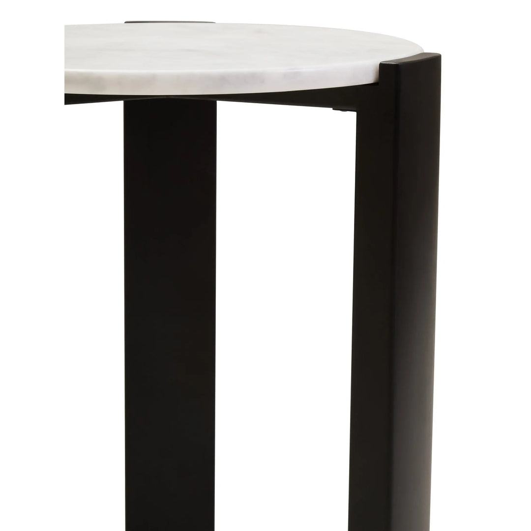 Ravello White Marble Top Round Side Table  Nicholas John Interiors