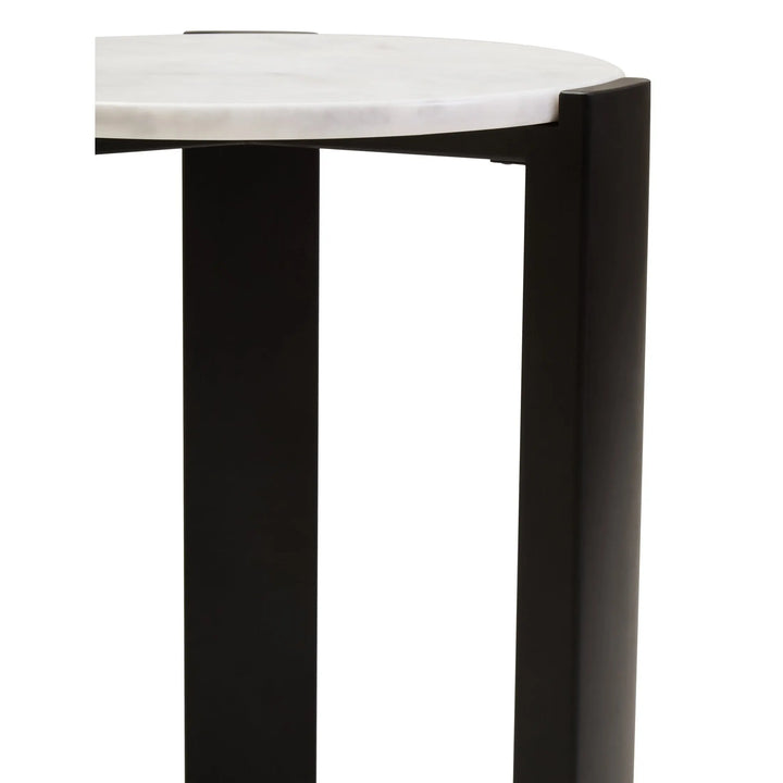 Ravello White Marble Top Round Side Table  Nicholas John Interiors