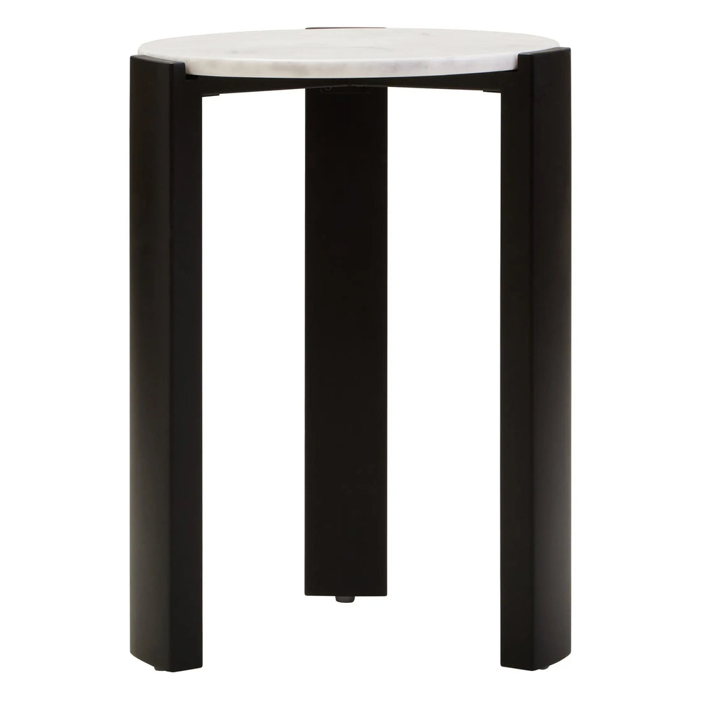 Ravello White Marble Top Round Side Table  Nicholas John Interiors
