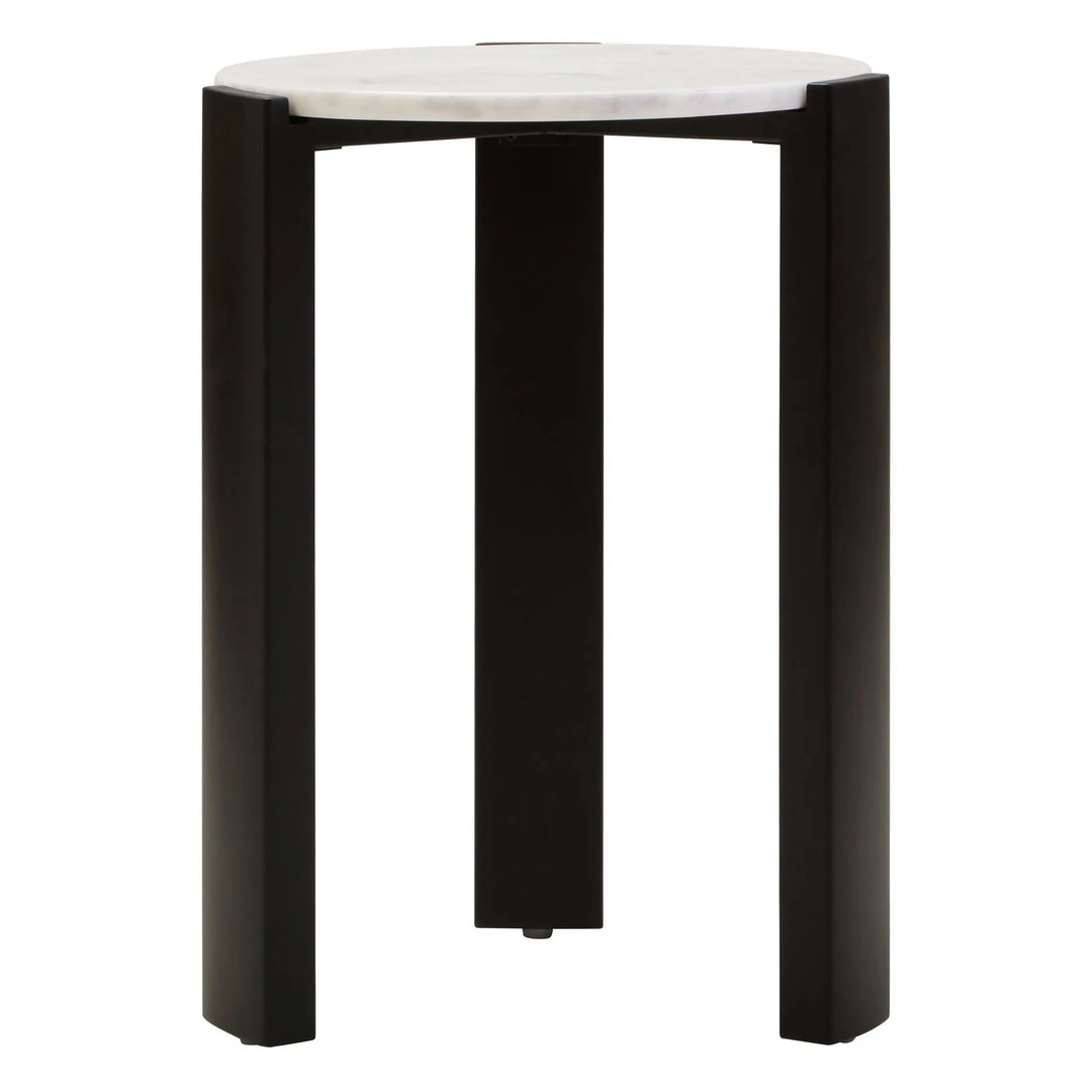 Ravello White Marble Top Round Side Table  Nicholas John Interiors