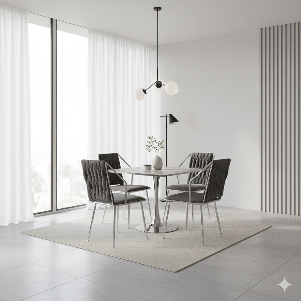 Rialto Square Grey Dining Table