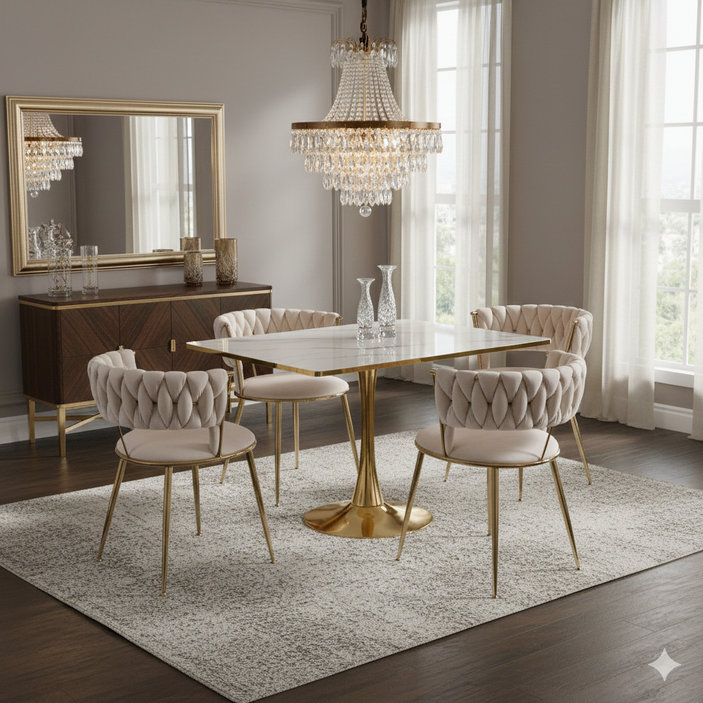 Rialto Square White Dining Table