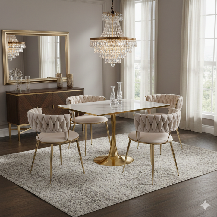Rialto Square White Dining Table