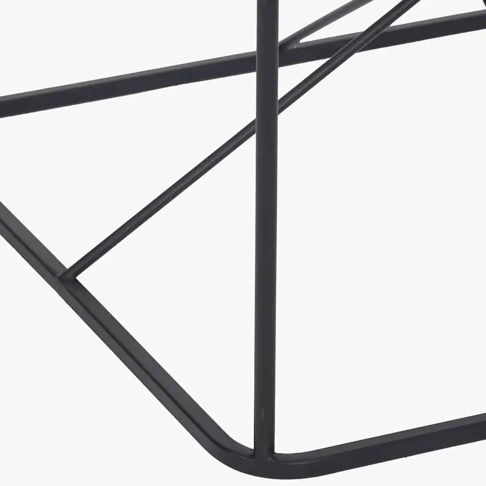 Roxy Glass and Black Metal Coffee Table   Nicholas John Interiors