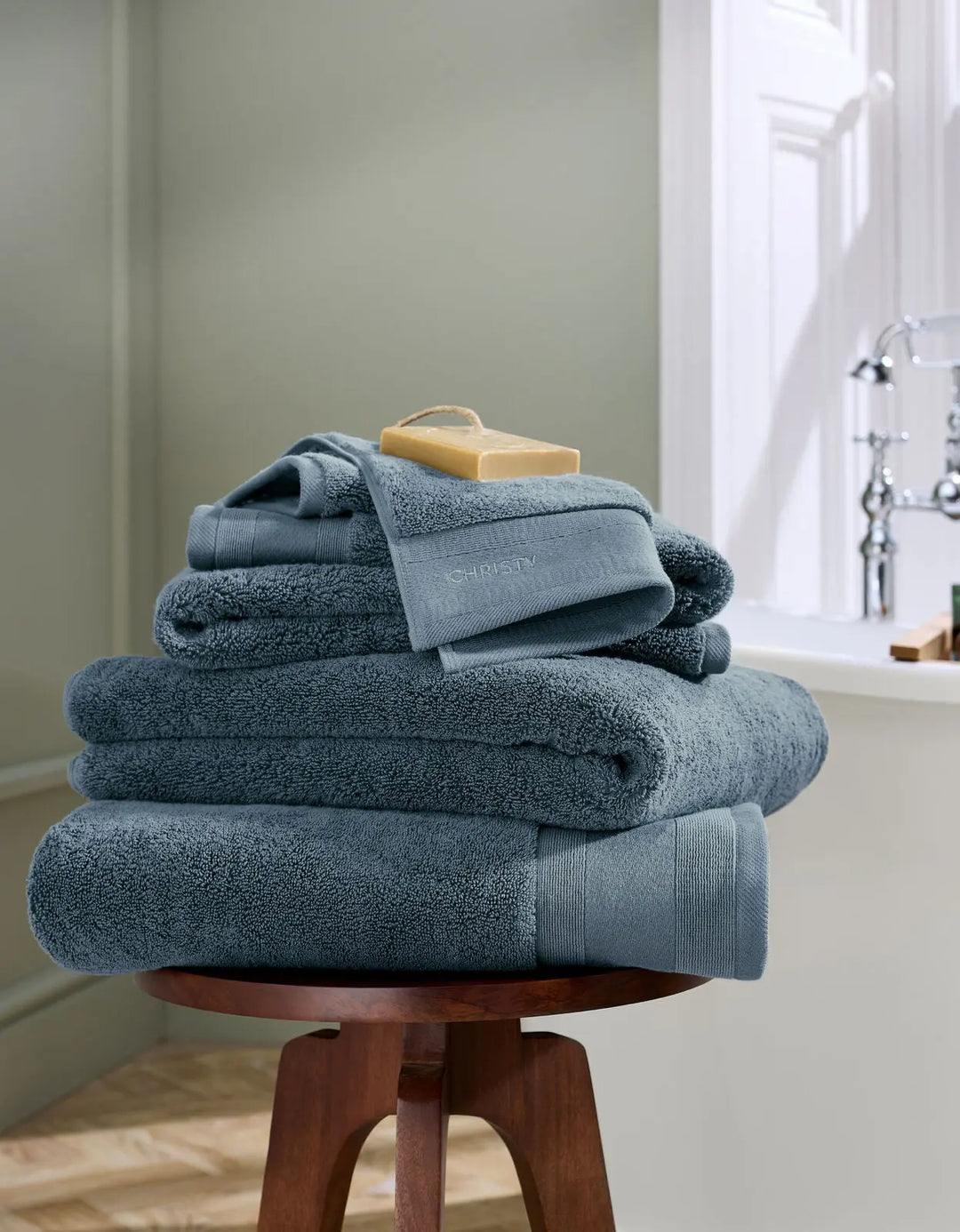 Christy Signature Bath Sheet Slate Blue Christy