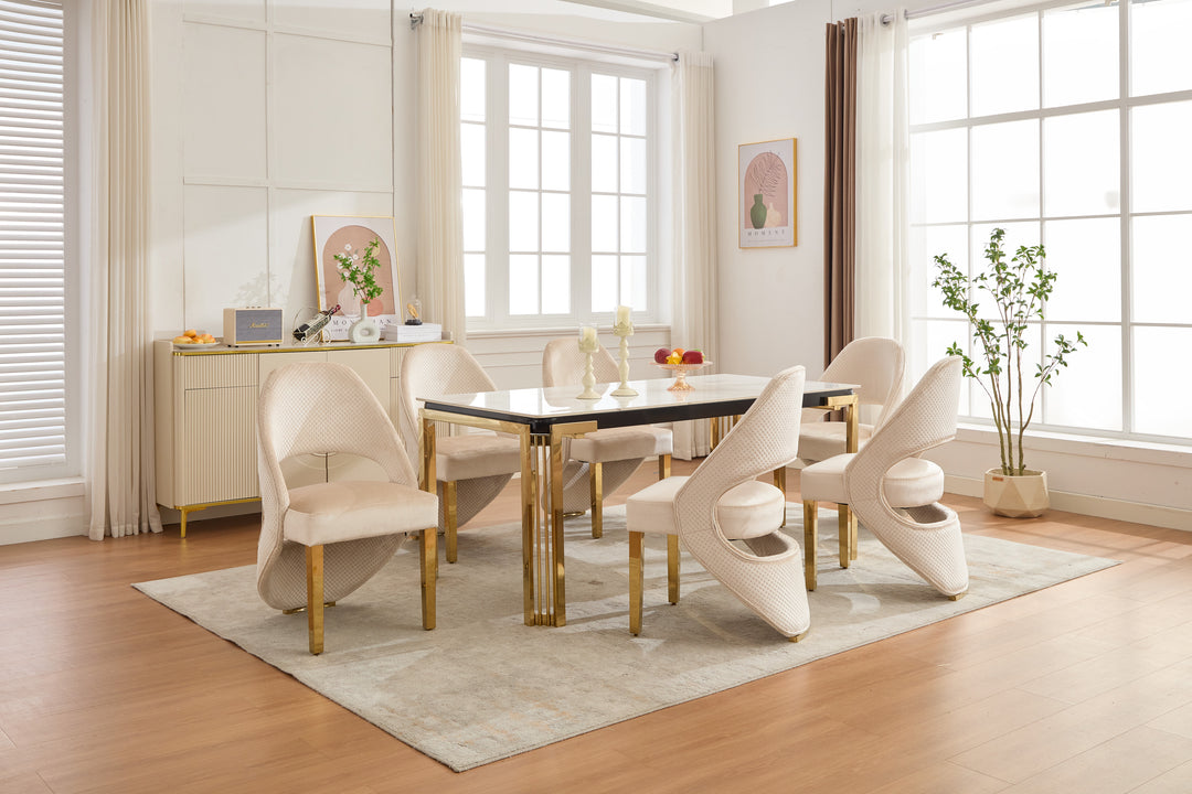 Stratford Rectangle Ceramic Gold Coffee Table
