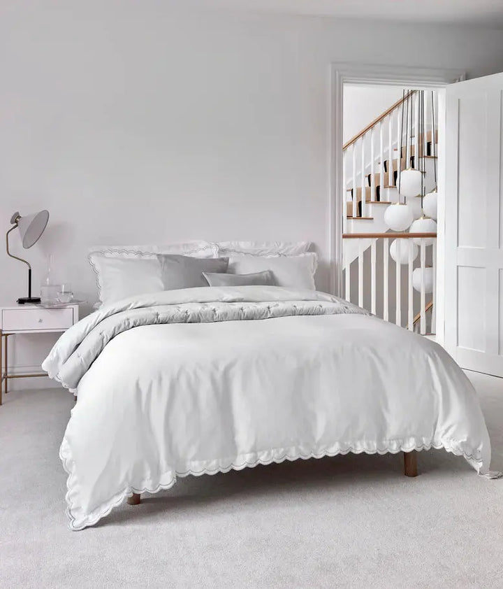 Christy Scallop Edge Duvet Set in Matcha Christy