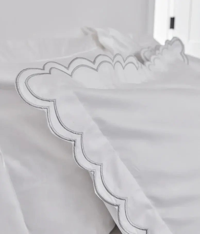 Christy Scallop Edge Duvet Set in Matcha Christy